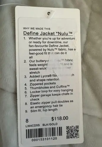 Lululemon Define Jacket Nulu Gold