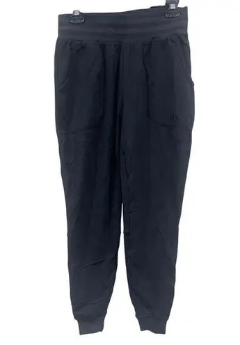 Wilson Athletic Jogger Pants Embroidered Organic Cotton Stretch Womens Medium Black