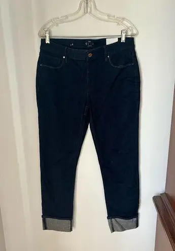 White House | Black Market NWT WHBM the mid rise slim ankle cuffed jeans with metallic detail size 4