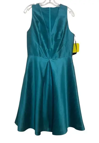 Alfred Sung NWT Niagara Teal Blue Peacock Sample Cocktail Dress Taffeta New