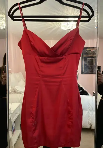 Oh polly red satin mini dress hot sale