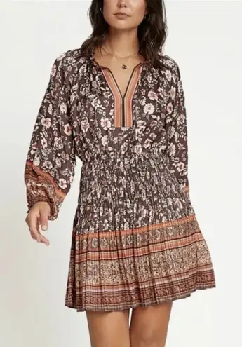Current Air Alyce Pleated Mini Dress Boho Ditsy Floral Romantic Anthropologie