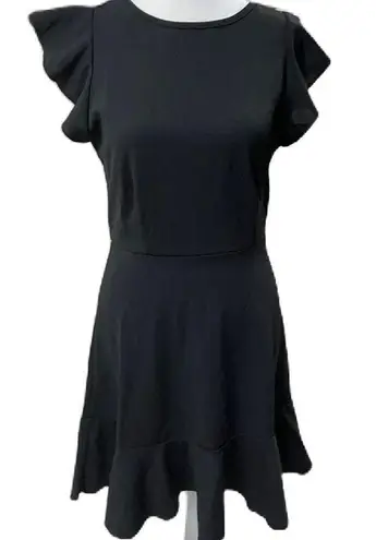 Floerns NWT Black Short Flutter Sleeve Above the Knee Pullover Dress Size Small