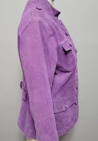 Twiggy London purple rocker leather jacket size small