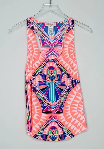 Mara Hoffman Neon Kaleidoscope Print Racerback Shirt Tank Top Blouse Size S