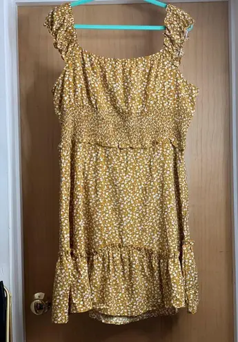 Temu Yellow Floral Dress. Size