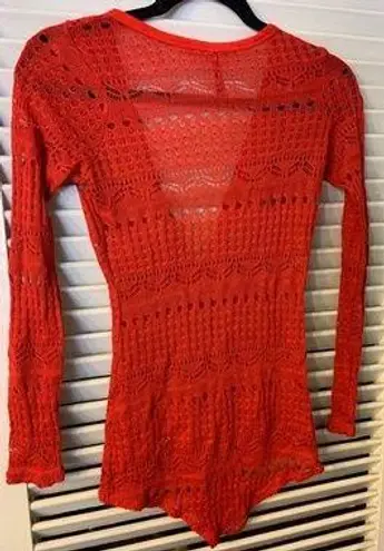 SM seven to midnight red knit long sleeve bodysuit
