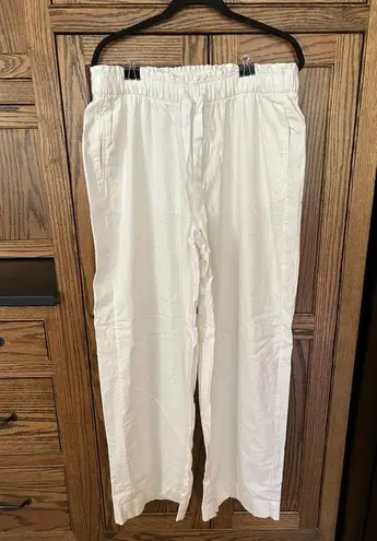 Lane Bryant NWT  | Soft Linen Blend Wide Leg Pant in White Cream Flowy Beachy 14