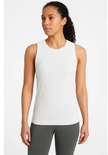 Athleta Renew Seamless Muscle Tank White Ribbed Sleeveless Tank Top Tops Size XS