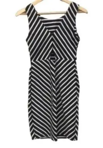 Bisou Bisou Black & White Chevron Cutout Bodycon Dress New