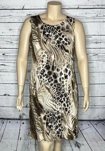 Effortless Style by Citiknits NWOT Size XL Neutral Color Animal Print Tank Dress