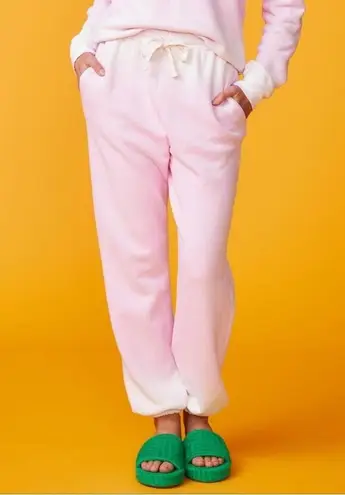 Monrow Watercolor Ombré Sweatpants Potassium Spray Back Yoke Bubblegum Pink XS