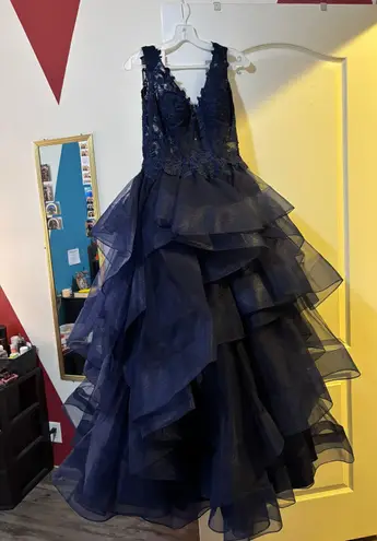 Ellie Wilde navy prom dress