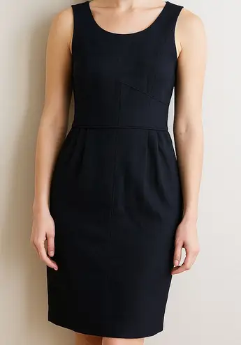 J.Crew Dress Sleeveless Navy Blue Wool Midi Business Casual Neutral Staple Size 6
