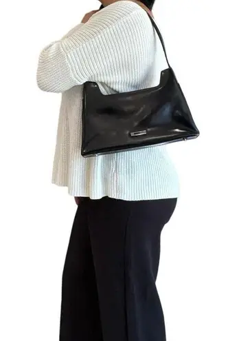 Guess Vintage  Black Patent Leather Shoulder Bag Y2K Minimalist Baguette 90s thumbnail 1