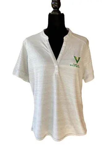 Vansport Womens Polo Shirt Large XFL Football Tampa Bay Vipers Gray NEW
