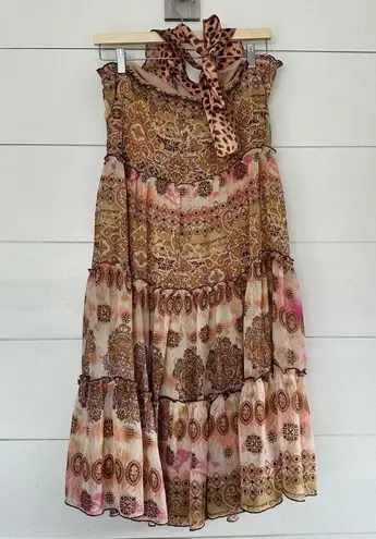 Young at Heart Women’s Large Y2K 2000s Patterned Ruffle Babydoll Dress