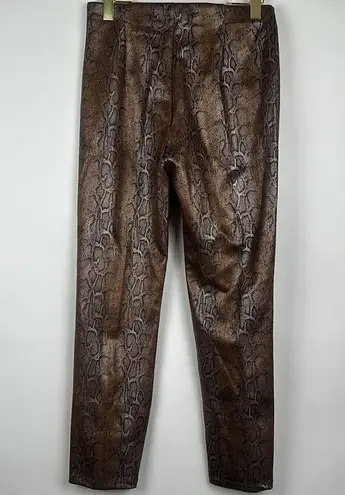 Dennis Basso Brown Metallic Printed Scuba Leggings Size XS NWOT