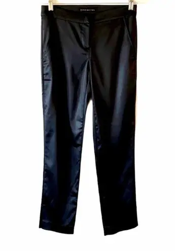 Aidan Mattox Black Sateen Dress Pants