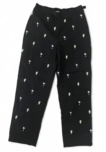 Brooks Brothers Embroidered Cocktail Pant 8 Cotton Side Zip