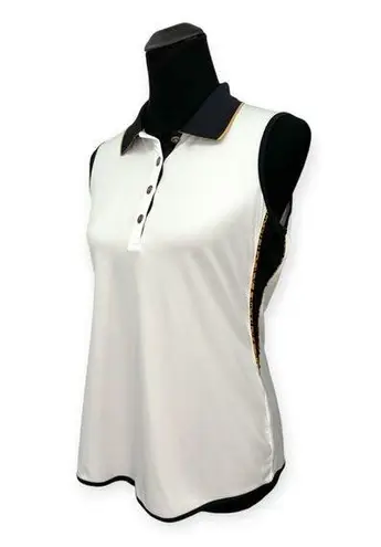 Greg Norman | Medium | ML75 Leopard Accent Play DRY Sleeveless Polo Golf Shirt