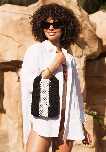 Laude The Label Gabby Mini Macrame Crochet Bag NWT