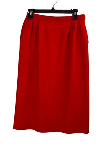 Pendleton 100% Wool Skirt Vintage A-Line Midi Pockets Career Office Red Size 10