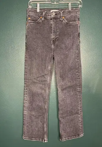 RE/DONE 70's Crop Boot Jeans in Stoned Noir Dark Wash