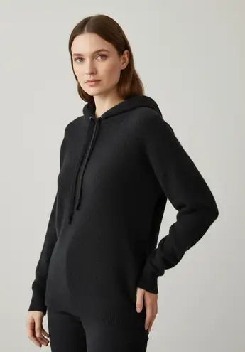 Bloomingdale’s 100% Cashmere Hooded Sweater Black Size XL