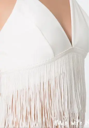 Bebe  | Adele Fringe Bralette White XS