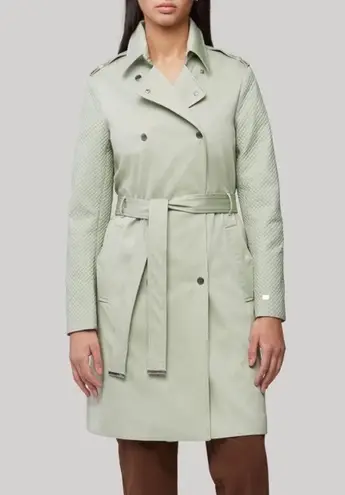 SOIA & KYO "Kya" Trench Coat w/Quilted Sleeves XL New w/Tag + Hanger Retail $445