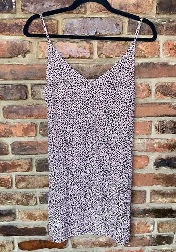 Lacausa Tan Black Leopard Print Sleeveless Mini Slip Dress Women's Size XS