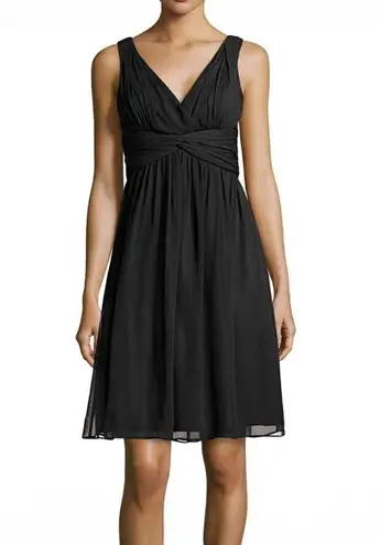 Donna Morgan Women's Jessie Sleeveless Chiffon Cocktail Dress 12 Black Wedding
