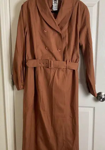 Vintage Together Terracotta Brown Long Sleeve Dress with pockets size 16