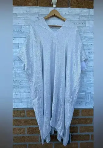 Marie France Van Damme White Bright Boubou silver caftan dress one size Size XL