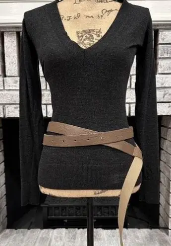 Humanoid brown leather wrap belt medium