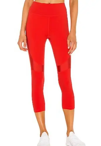 Alala Crop Vamp Leggings Size Large Bright Red Active Performance High Waist