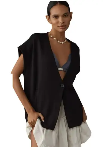 NWT Maeve By Anthropologie Women’s Oversized Muscle Sweater Vest Ivory Size L Size L