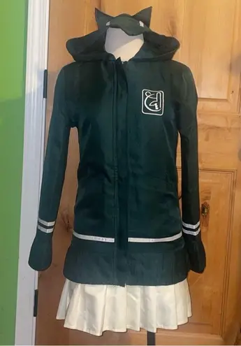 Chiaki Nanami Cosplay Anime Costume Jacket & Skirt EUC S w/ Pink Wig & Hair Clip Green