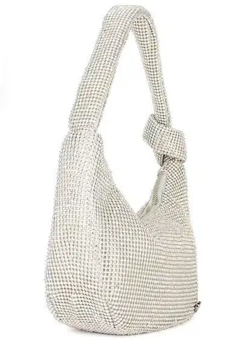 olga berg Polly Crystal Shoulder Bag in Silver