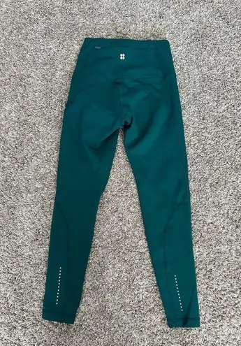 Sweaty Betty  Therma Running Leggings 7/8 High Rise Pockets Dark Green Size XXS