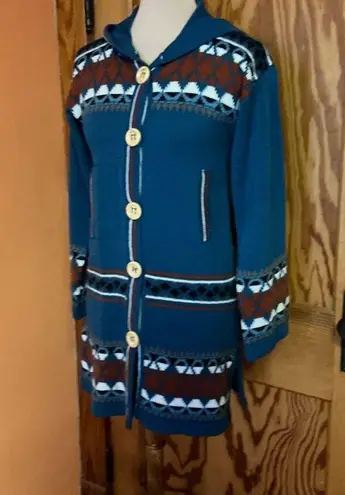 Vintage 70s OOAK. Bell sleeve Shacket Blue