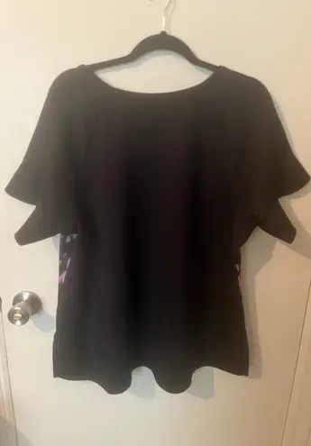 Lane Bryant LIVI Active Women's Plus Size 18/20 Short Sleeve Athletic Top Black/Purple