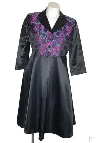 VINTAGE Black Dress Faux Vest A