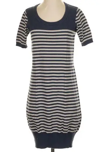 Vintage The Original Ben Sherman Navy Grey Stripe Sweater Dress Size Small S Blue