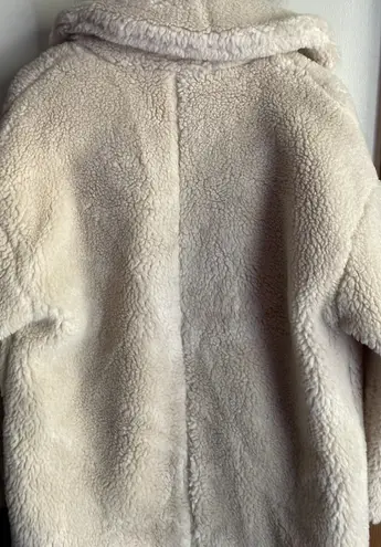 BCBGMAXAZRIA Willow Faux Fur Shearling Coat Ivory