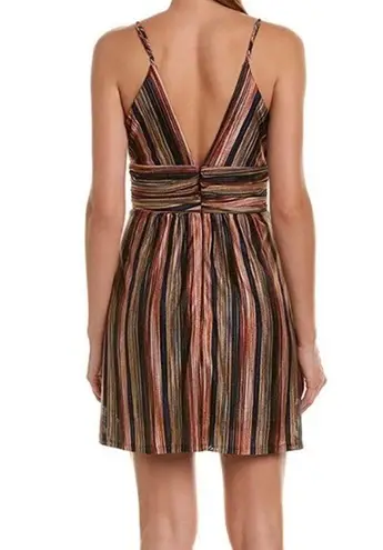 BCBGeneration  Multicolored Striped Spaghetti Strap Dress V Neck New Size 4