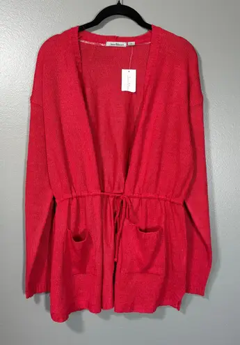 Jason Maxwell NWT Women's Red Tunic Length Cardigan Sweater - Size XL - Holiday