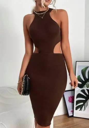 📷NWT, Lavishly Paris Women’s Cut Out Sun Dress Brown Size M