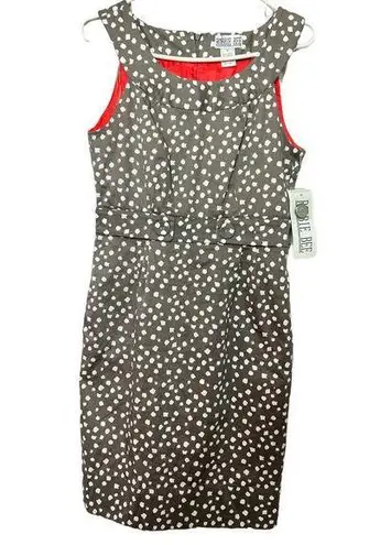 Robbie Bee Women's Sleeveless Polka Dot Print Sheath Style Dress Sz 8